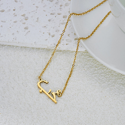 304 Stainless Steel Arabic Pendant Necklaces WGC6A2A-01-1