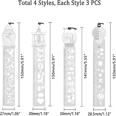 Unicraftale Stainless Steel Drawing Stencil STAS-UN0005-84MP-1