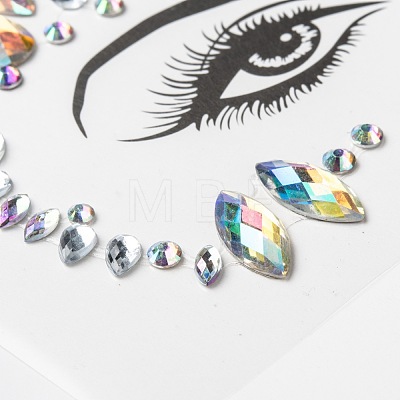 Acrylic Face Gems Stickers MRMJ-F014-09-1
