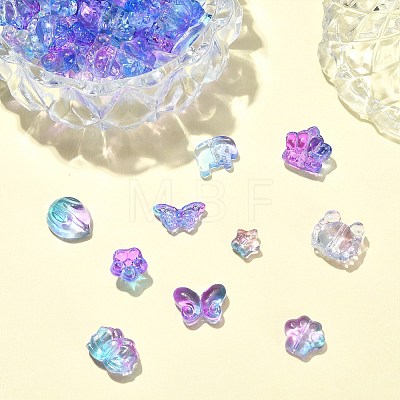 100Pcs 10 Styles Transparent Glass Beads GLAA-CJ0001-96-1