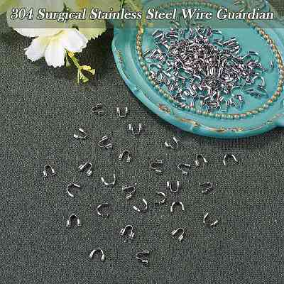 150Pcs 3 Styles 304 Surgical Stainless Steel Wire Guardian and Protectors STAS-TA0006-36P-1