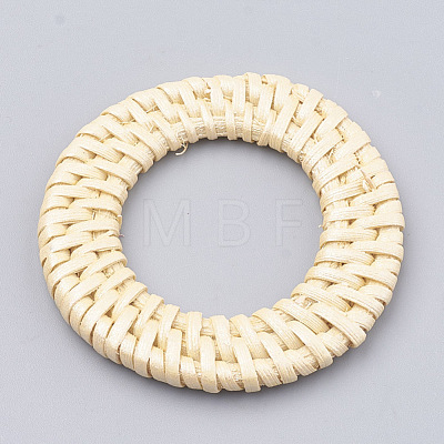Handmade Spray Painted Reed Cane/Rattan Woven Linking Rings WOVE-N007-01E-1
