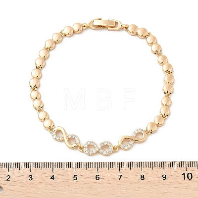 Brass Micro Pave Cubic Zirconia Chain Bracelets KK-R217-46G-1