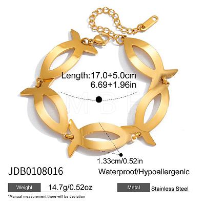 304 Stainless Steel Fish Link Chain Bracelets for Women WG9CAA9-03-1