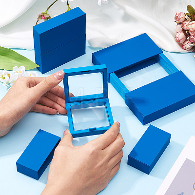 3 Bags 3 Styles Square Transparent PE Thin Film Suspension Jewelry Display Box CON-TA0001-38B-1