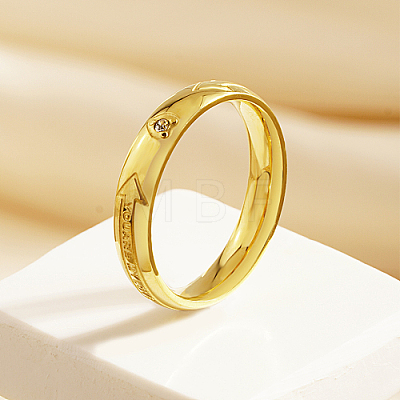 Arrow Pattern Stainless Steel Finger Ring for Women HA9923-3-1