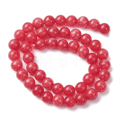 Natural White Jade Imitation Rhodonite Beads Strands X-G-I299-F15-8mm-1