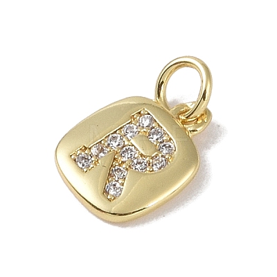 Rack Plating Brass Micro Pave CLear Cubic Zirconia Charms KK-E110-14G-R-1