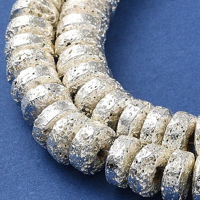 Electroplated Natural Lava Rock Beads Strands G-I360-A04-04-1