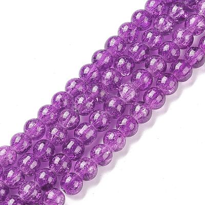 Crackle Glass Beads Strands CCG-Q001-4mm-M-1