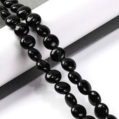 Natural Black Stone Beads Strands G-T047-A17-01-1