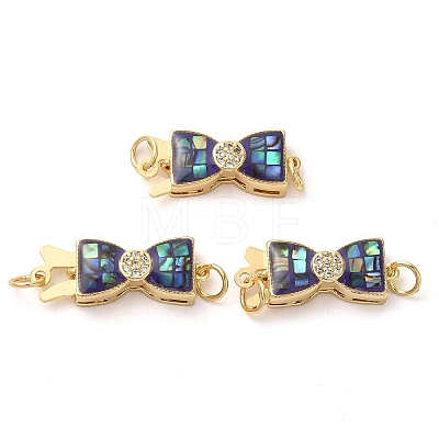 Brass Micro Pave Clear Cubic Zirconia Box Clasps KK-K385-095G-1