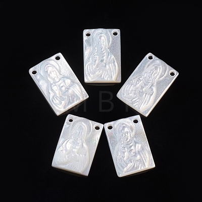 Natural White Shell Pendants SSHEL-D083-29A-1