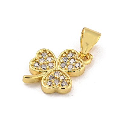 Rack Plating Brass Pave Cubic Zirconia Charms KK-G513-12G-1