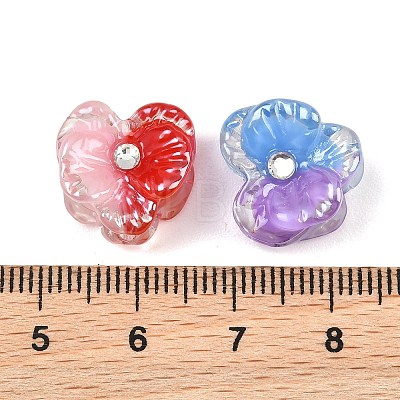 Two Tone Transparent Resin & Rhinestone Beads RE-CBAC4C7-04-1