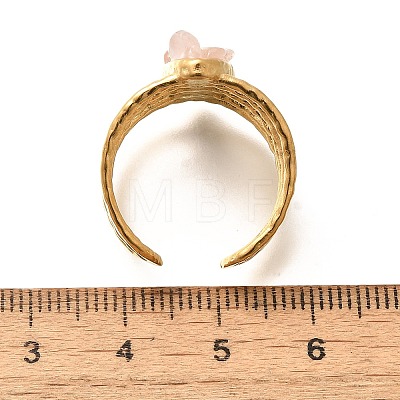 Natural Rose Quartz Chip Finger Rings for Women RJEW-R012-08G-02-1