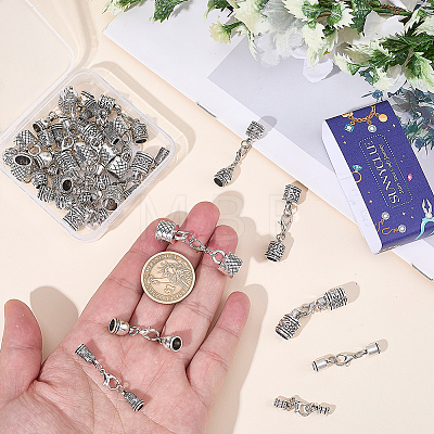 32Pcs 8 Styles Alloy Cord Ends HJEW-SC0003-11-1