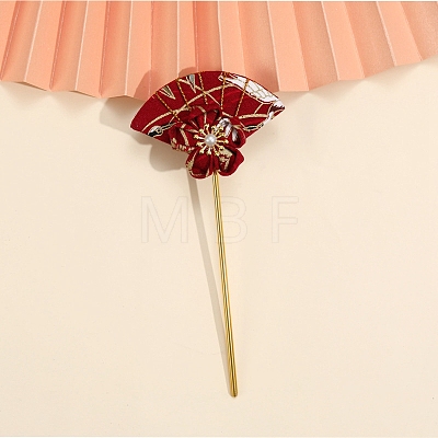 Flower Fan Cloth Hair Sticks PW-WG5DC28-07-1