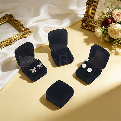 Portable Travel Velvet Jewelry Organizer Cases for Earrings and Necklace CON-WH0089-246A-1