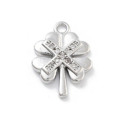 Brass Micro Pave Clear Cubic Zirconia Pendants LS-ZIRC-I067-01A-1