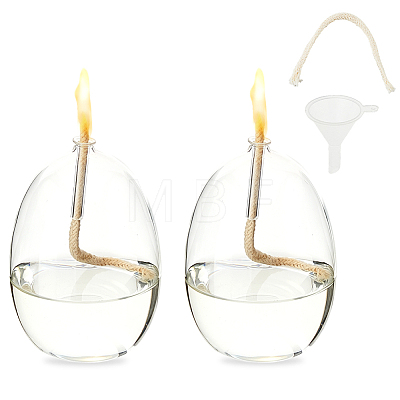 Transparent Glass Candle Holders with Candle Wick DIY-WH0308-997B-1