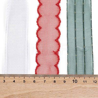 9 Yards 3 Styles Christmas Theme Polyester & Polycotton Ribbons Sets SRIB-A015-01A-06-1