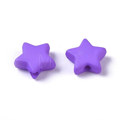 Opaque Acrylic Beads SACR-WH0002-07E-1