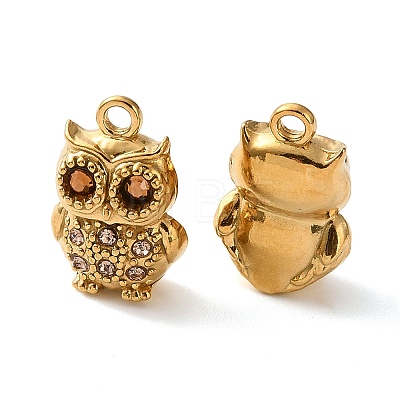 304 Stainless Steel Rhinestone Pendants RB-L002-05G-1