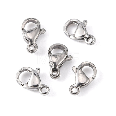 304 Stainless Steel Lobster Claw Clasps STAS-M262-01-9mm-1
