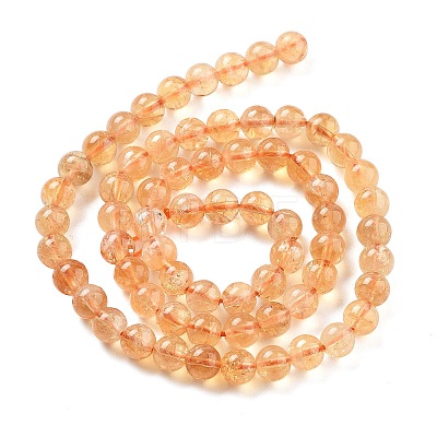 Natural Citrine Beads Strands G-S150-09-6mm-1