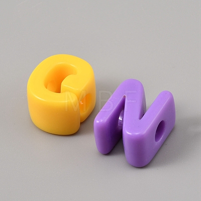 Acrylic European Beads OACR-WH0051-013-1