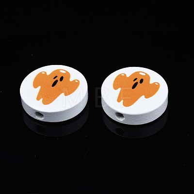 Halloween Printed Natural Wood Beads WOOD-T021-94-1