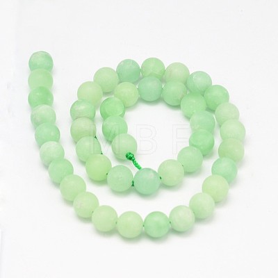 Synthetic Myanmar Jade(Glass) Bead Strands G-L448-14-6mm-1-1