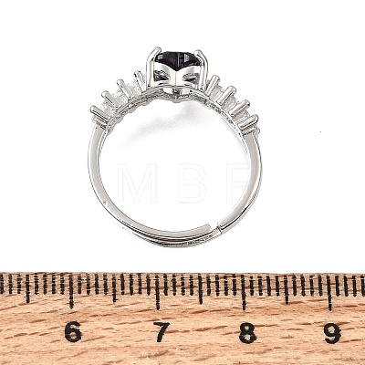 Brass Pave Cubic Zirconia Cuff Open Rings CU-CBA5C10-19P-1