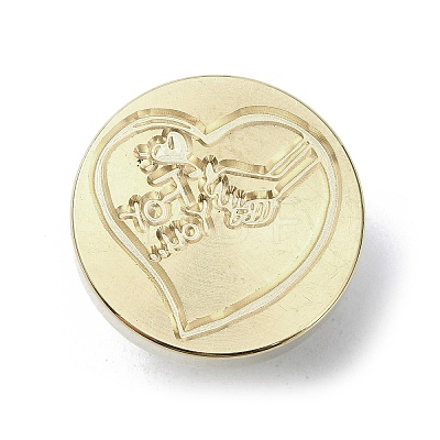 Give You My Heart Wax Seal Brass Stamp Heads AJEW-M038-01L-G-1