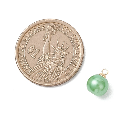 Baking Paint Pearlized Glass Pearl Round Charms PALLOY-JF04787-1