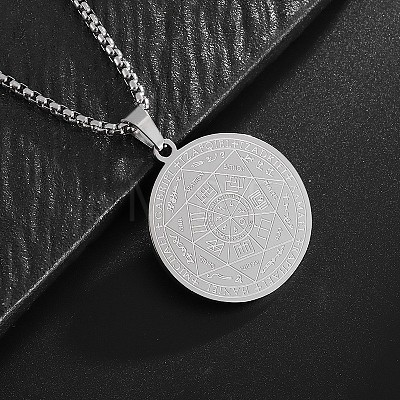 Alloy Gothic Seven Archangels Seal Magic Circle Pendant Necklaces for Men WG0D1B4-02-1