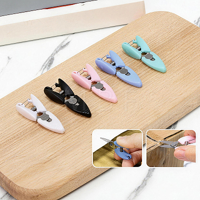 6Pcs 2 Colors Mini Stainless Steel Scissors AJEW-SP0006-27-1