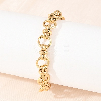 304 Stainless Steel Ring Link Chain Bracelets for Women Men BJEW-H643-10G-1