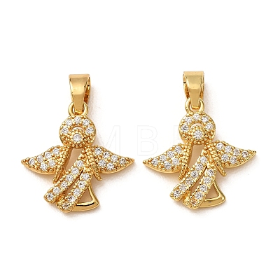 Brass Micro Pave Clear Cubic Zirconia Pendants CU-CBADD64-03G-1