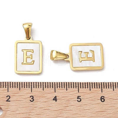 Ion Plating(IP) 304 Stainless Steel Pave Shell Pendants X-STAS-G327-01G-E-1