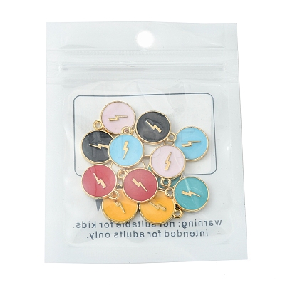 14Pcs 7 Colors Alloy Enamel Pendants ENAM-FS0001-35-1