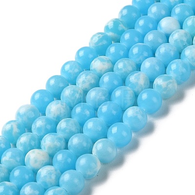 Synthetic Imperial Jasper Dyed Beads Strands G-D077-A01-01E-1