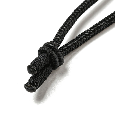 Natural Obsidian Conical Pendulum Pendant Necklace with Nylon Cord for Women NJEW-B106-01G-1