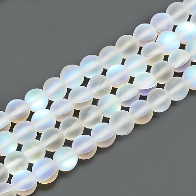 Synthetic Moonstone Beads Strands G-S300-117B-8mm-1