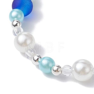 ABS Plastic Imitation Pearl Beads Stretch Bracelet BJEW-JB09742-01-1