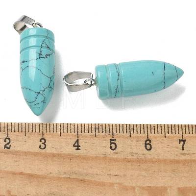 Synthetic Turquoise Pointed Pendants G-B127-18P-02-1