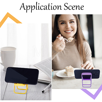 8Pcs 4 Colors Cute Mini Chair Shape Cell Phone Stand AJEW-CP0007-15-1