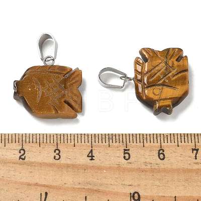 Natural Tiger Eye Pendants G-B127-16P-04-1