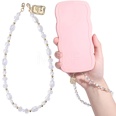 1Pc Glass Pearl & Glass Pendant Decorations HJEW-BM0001-52-1